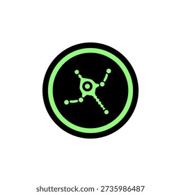 CGN, Cygnus coin flat design icon logo