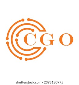 Diseño de cartas de CGO. Diseño del logotipo de la tecnología de letras CGO sobre fondo blanco. Diseño del logotipo de Monograma CGO para emprendedores y empresas