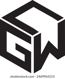 CGW Polygon Logo design, icon, symbol, vector file