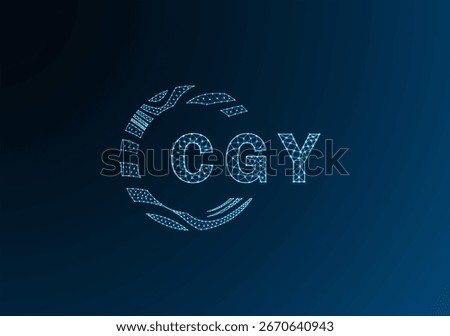 CGY low poly letter logo vector design. CGY lower poly logo design. CGY unique low poly logo design.