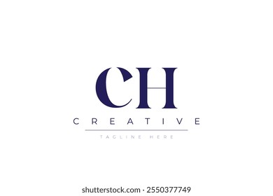 CH abstract minimalist letters Logo Monogram. It is a minimalist logo, this logo is made by combining two letters