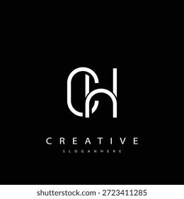CH Abstract Monogram Logo Design. Este logótipo foi concebido com uma combinação de duas letras de linha C e H