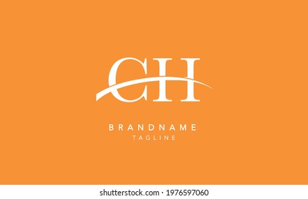 CH Alphabet initial swoosh Abstract Icon Logo vector illustration