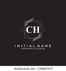 CH Beauty vector initial logo, handwriting logo of initial signature, wedding, fashion, jewerly, boutique, floral and botanical with creative template for any company or business.