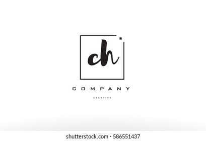 ch c h handschriftlich schwarz-weißes Alphabet Firmenbrief Logo auf eckem Hintergrund Kleinbuchstaben kreatives Vektorsymbol 