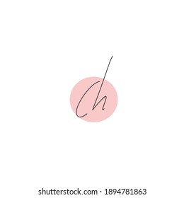 CH C H Initial handwriting creative fashion elegant design logo Sign Symbol template vector icon