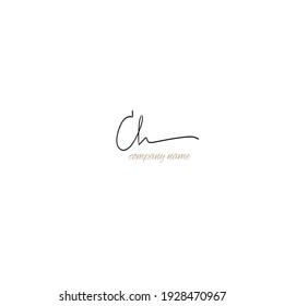 ch c h Initial handwriting or handwritten logo for identity
with beauty monogram and elegant logo design