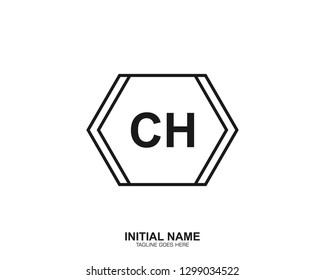 CH C H Initial logo letter with minimalist concept vector