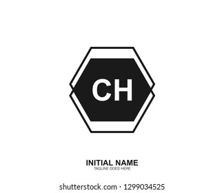 CH C H Initial logo letter with minimalist concept vector