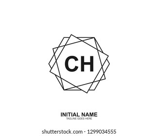 CH C H Initial logo letter with minimalist concept vector
