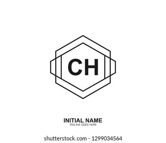 CH C H Initial logo letter with minimalist concept vector