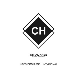 CH C H Initial logo letter with minimalist concept vector