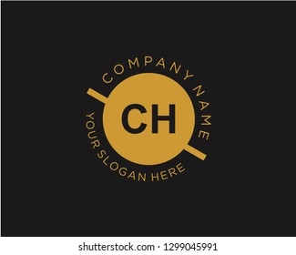 CH C H Initial logo letter with minimalist concept vector