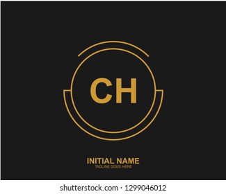 CH C H Initial logo letter with minimalist concept vector