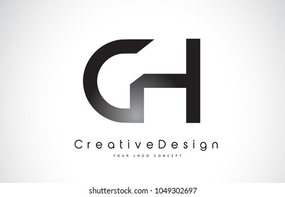 CH C H Letter Logo Design in Black Colors. Creative Modern Letters Vector Icon Logo Illustration.