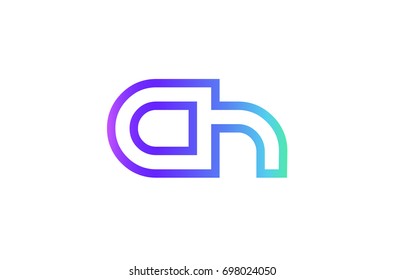 CH C H letter logo combination alphabet vector creative company icon design template modern  pink blue contour line art