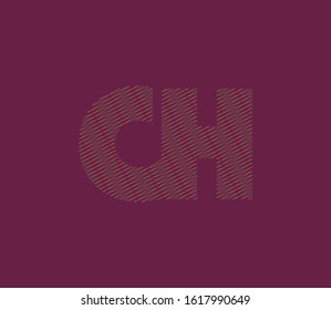 C&H, C H letters joint line logo vector, Abstract Typography letters
