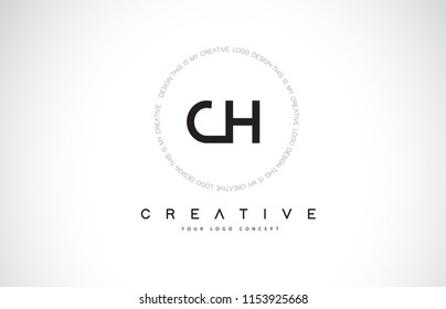 CH C H Logo Design with Black and White Creative Icon Text Letter Vector.