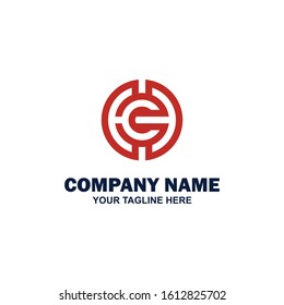 CH C H Logo Monogram Clean Shape Icon Vector Template - Vector