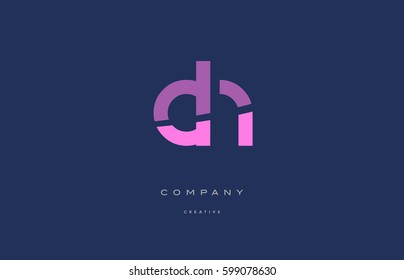 ch c h  pink blue pastel modern abstract alphabet company logo design vector icon template 