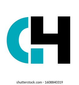  CH, CIH, Ci4 initial geometric company logo and vector icon