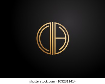 Diseño de color dorado en forma de círculo CH