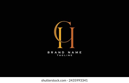 CH, HC, Abstract initial monogram letter alphabet logo design