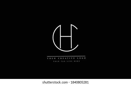 CH HC C H abstract vector logo monogram template