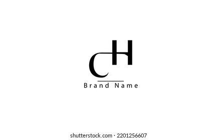 Plantilla de monograma del logotipo del vector abstracto CH HC C H