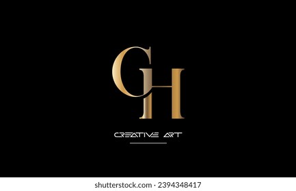 CH, HC, C, H letras abstractas monograma