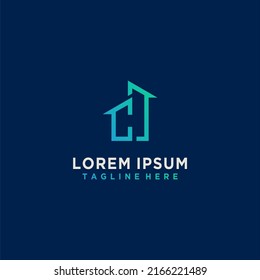CH, HC, H monogram real estate vector logo template