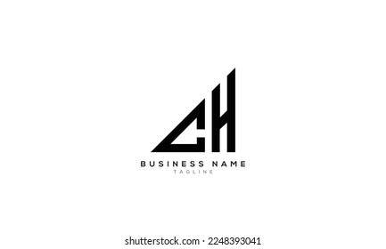 CH, HC, HA, AH, H, Abstract initial monogram letter alphabet logo design