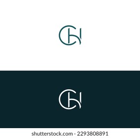 CH, HC, plantilla de diseño de logotipo de letra inicial vector