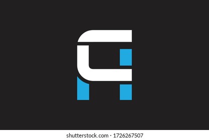 CH or HC Letter Initial Logo Design, Vector Template