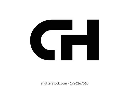 CH or HC Letter Initial Logo Design, Vector Template