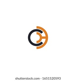 CH or HC letter logo design vector.