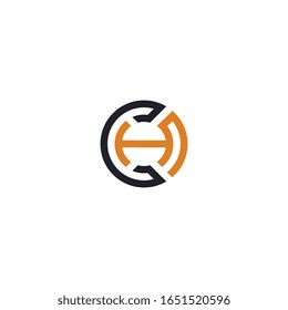 CH or HC letter logo design vector.