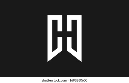 CH or HC negative space hidden meaning abstract alphabet vector monogram log template