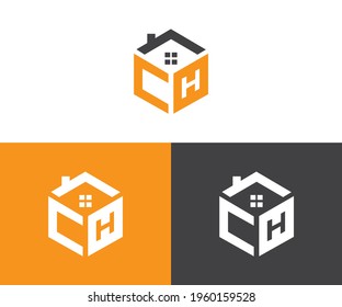 CH Home Construction Logo Design Vector