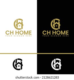 Diseño del logotipo del hogar de CH, diseño del logotipo de CH, diseño del logotipo del hogar, diseño del logotipo del edificio de CH.