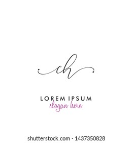 CH Initial beauty monogram logo vector