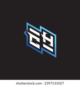CH initial gaming team, youtube, twitch and clipart stock illustration logo