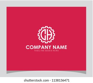 CH initial gear technology icon logo design vector eps 10