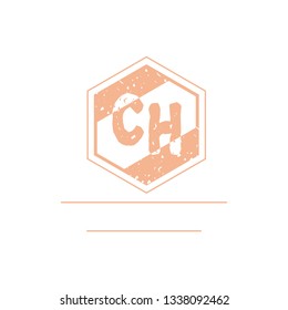 CH  Initial Handwriting logo template vector