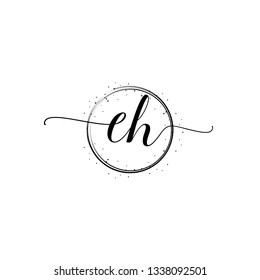 CH  Initial Handwriting logo template vector