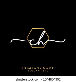 CH Initial handwriting logo template