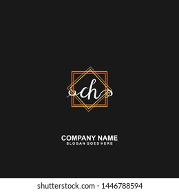 CH Initial handwriting logo vector