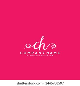 CH Initial handwriting logo vector