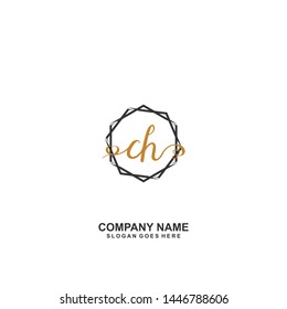 CH Initial handwriting logo vector