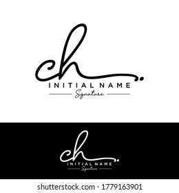 CH Initial letter handwriting and signature logo.